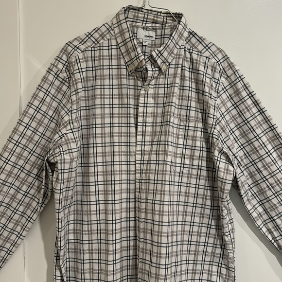 Sonoma Men’s XL Button Down Casual/Dress Shirt - White with Stripes - Picture 2 of 7